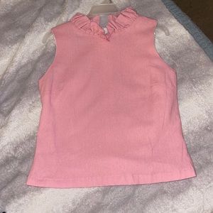 Elizabeth Wilson, baby, pink, ruffle collar, sleeveless top